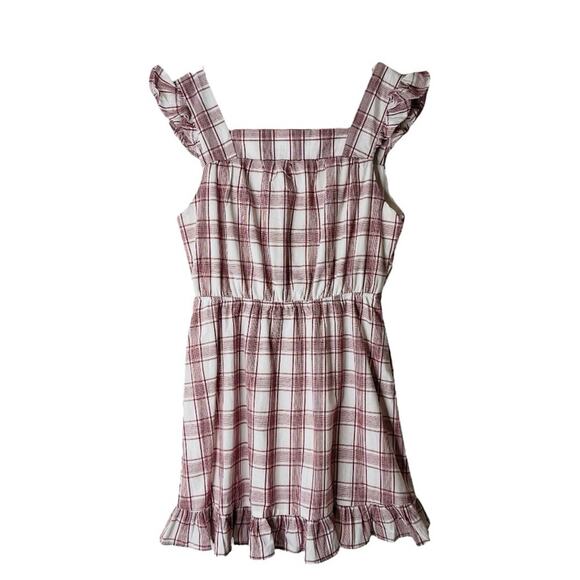 Listicle Dresses & Skirts - NEW Listicle red white plaid ruffle cottagecore sundress midi dress medium